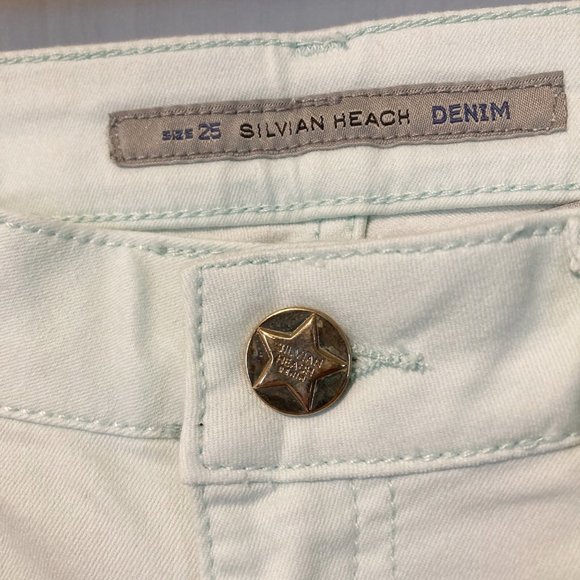 Silvian Heach women's size 25 super slim stretch BRITNEY light aqua jeans 25x29 - Picture 3 of 8